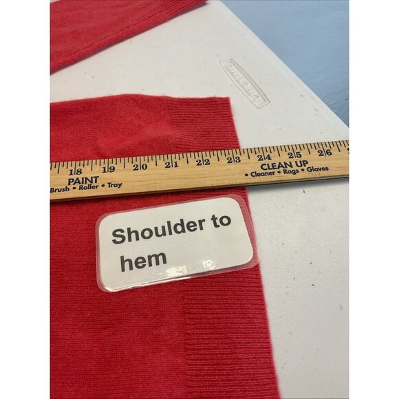 Tahari 100% 2-ply Cashmere Orange V-neck Sweater Size S Luxury - Picture 7 of 8